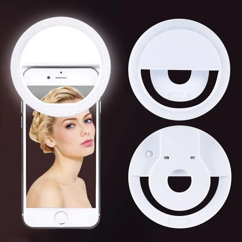 Photography Lighting Description - USB recarregável LED Selfie Ring Light