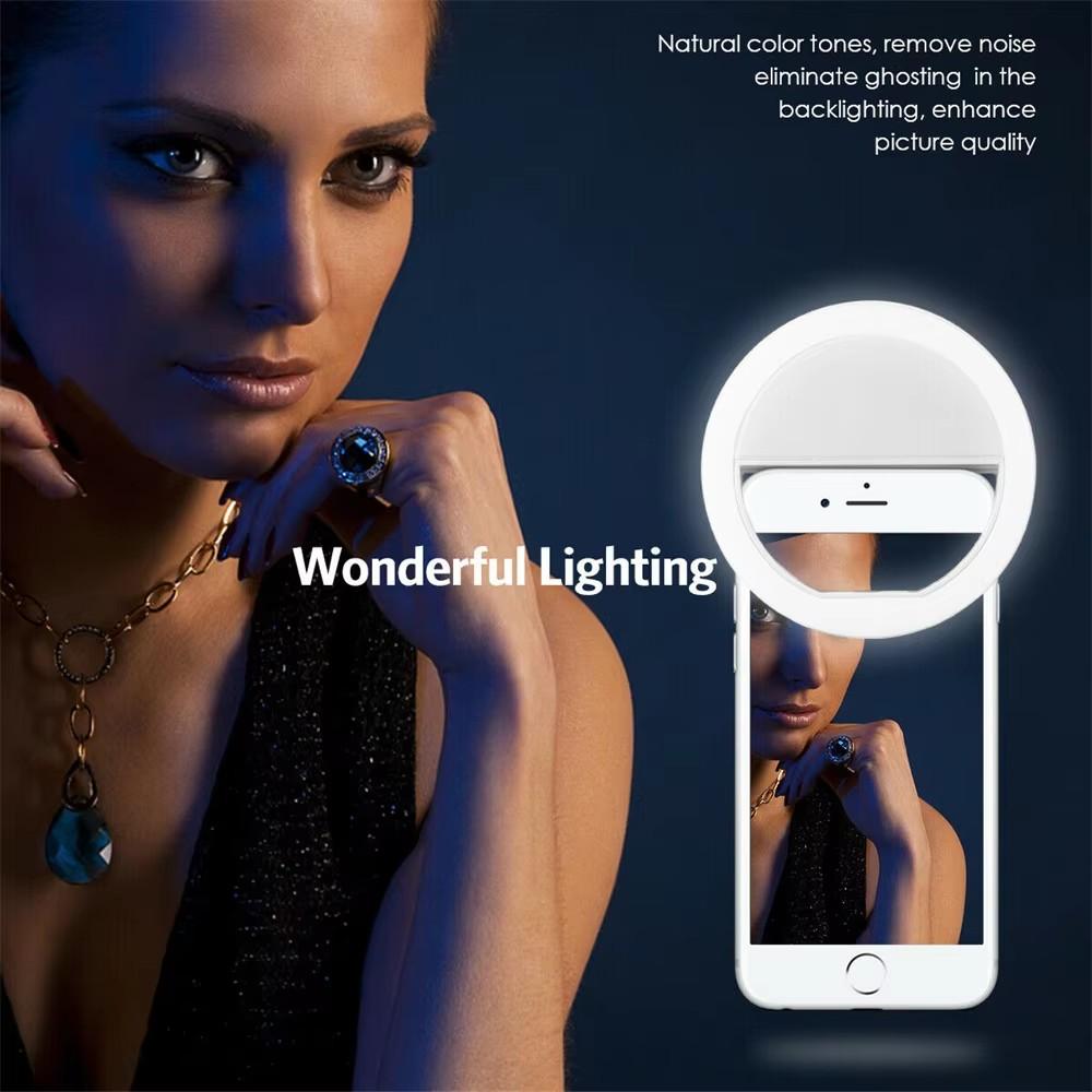 Anel de Luz para Selfie Recarr - Photography Lighting Description avaliação e preço