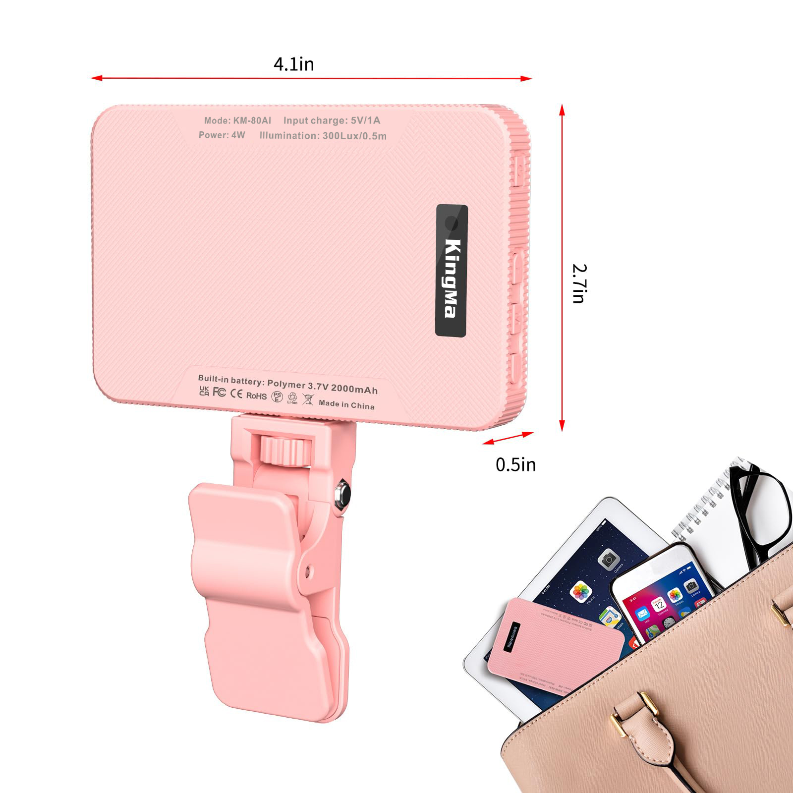 King Ma Pink Rechargeable Self - Photography Lighting Handheld avaliação e preço