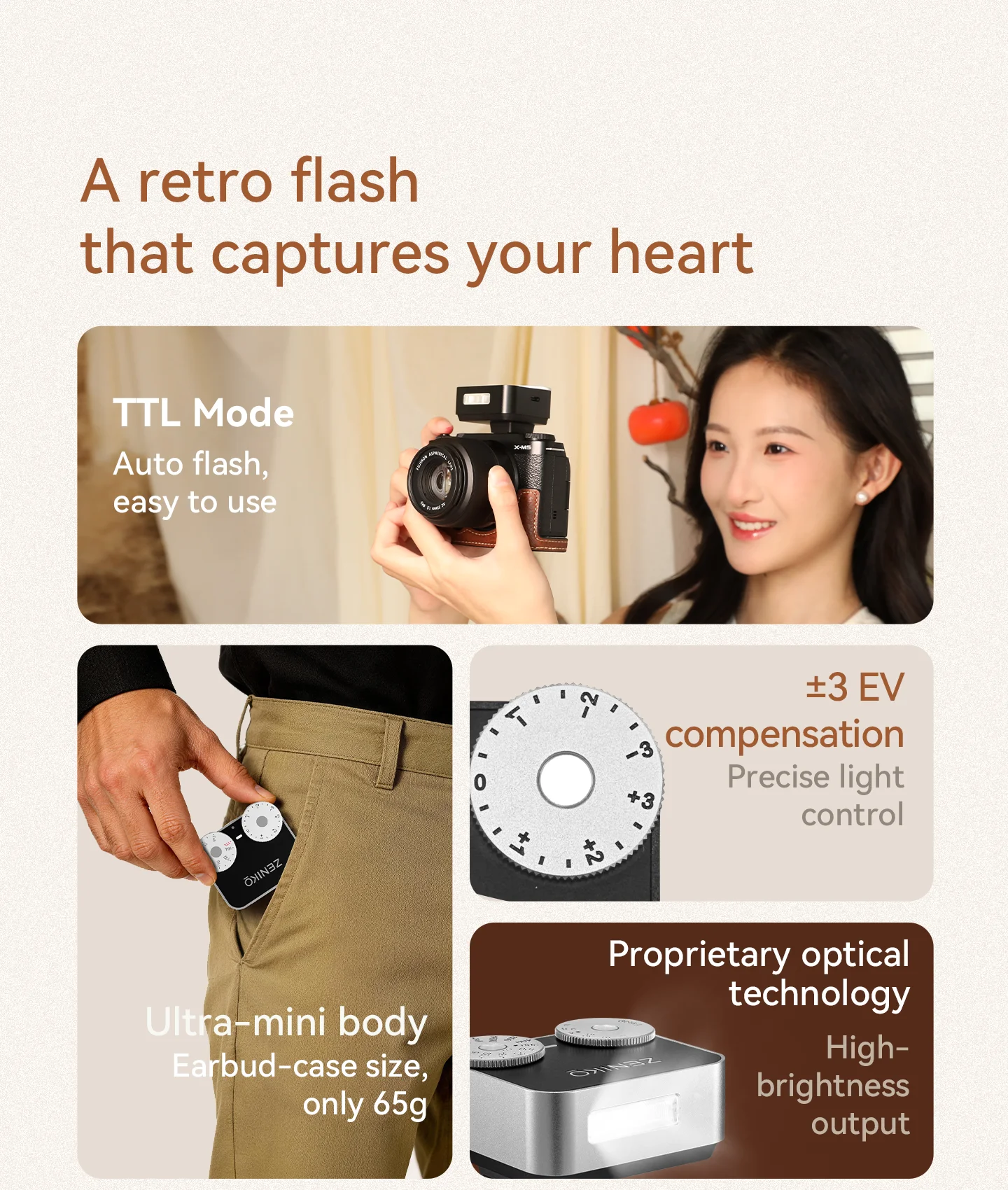 Flash Compacto Retro TTL ZENIK - Photography Lighting Brands avaliação e preço